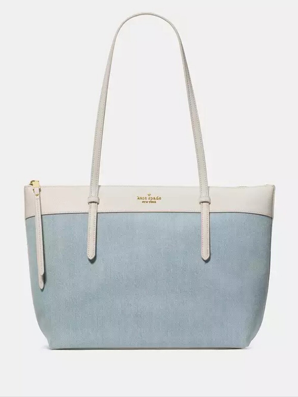Kate Spade Limited Edition All Day Denim Tote Bag Pebbled Leather NWT
